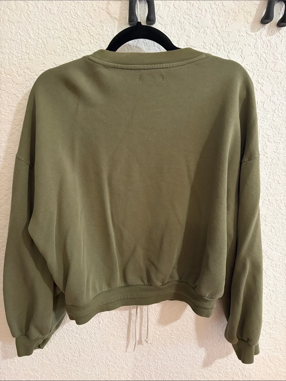 J. Crew Olive Green Men's Crewneck Sweatshirt with Pocket